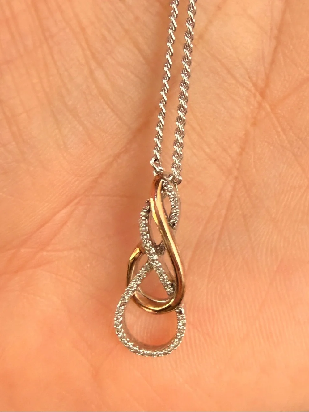 Zales diamond Two-Tone Gold & Silver Infinity Pendant Necklace - Women Jewelry